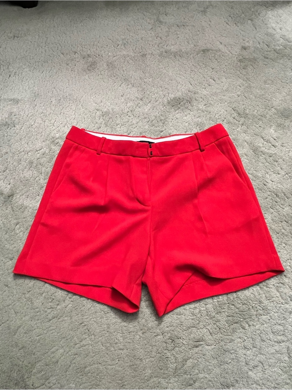 J. Crew Bright Red High-Rise Tailored Shorts